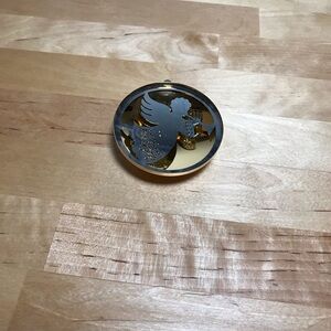 Vintage Christmas Holiday Onieda Silver & Gold Plated Angel Theme Ornament